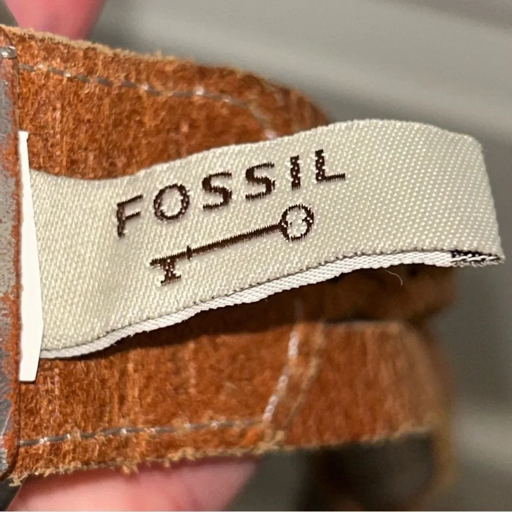Fossil?Distressed Woven Braided Metallic Statement Belt